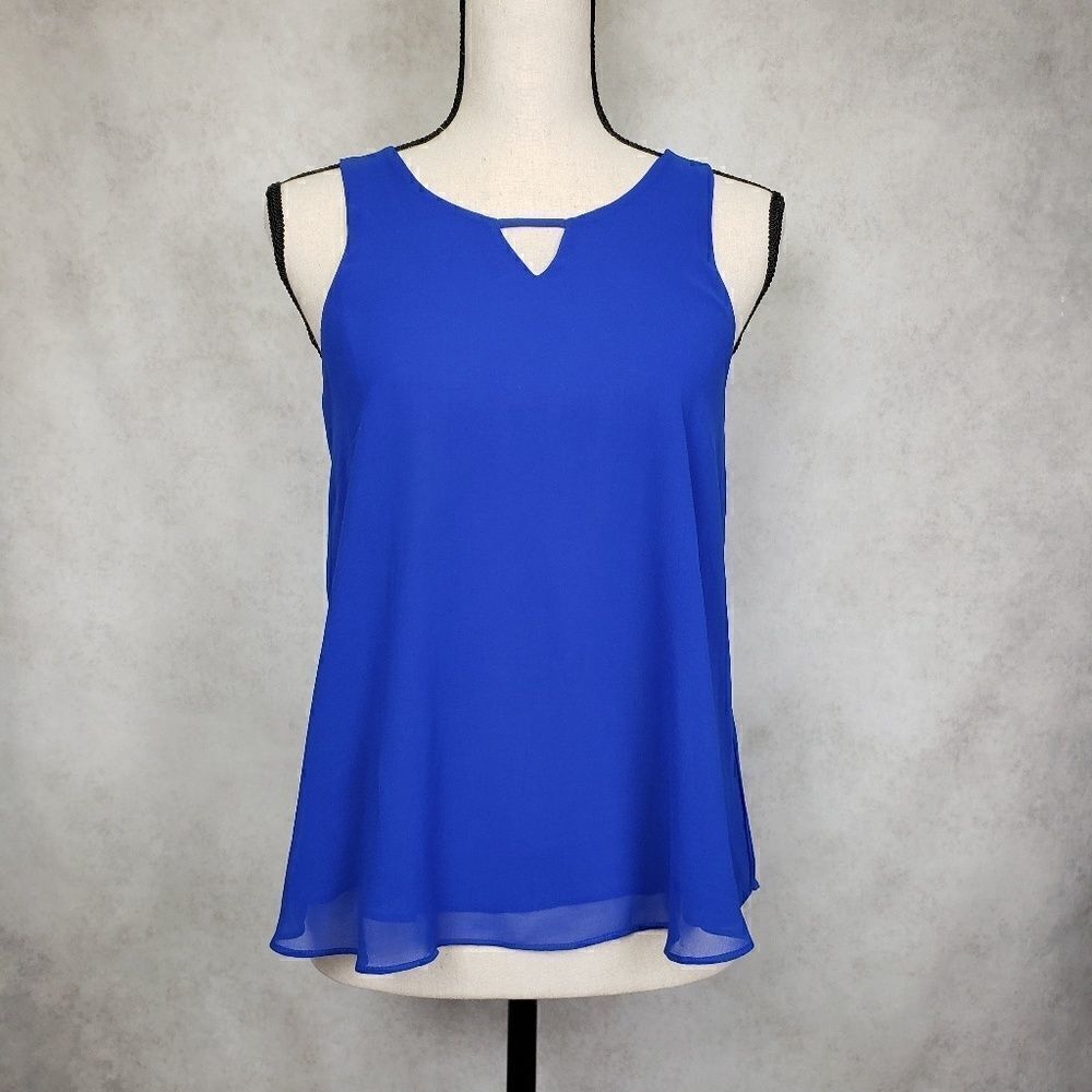 E hanger M Anthropologie blue sheer tank top Small